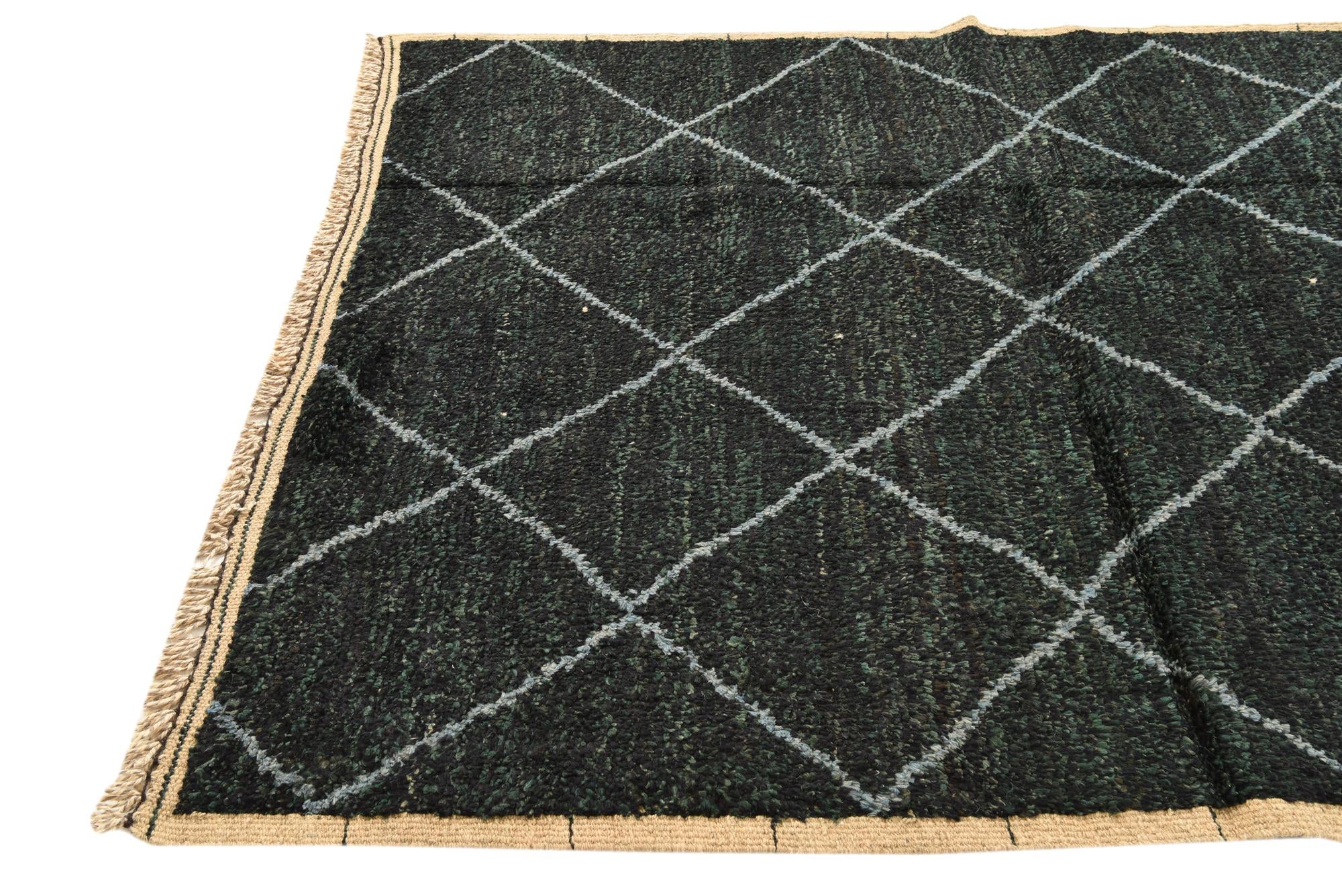 5' 5 x 8' 2 Hand Knotted Moroccan Wool Rug