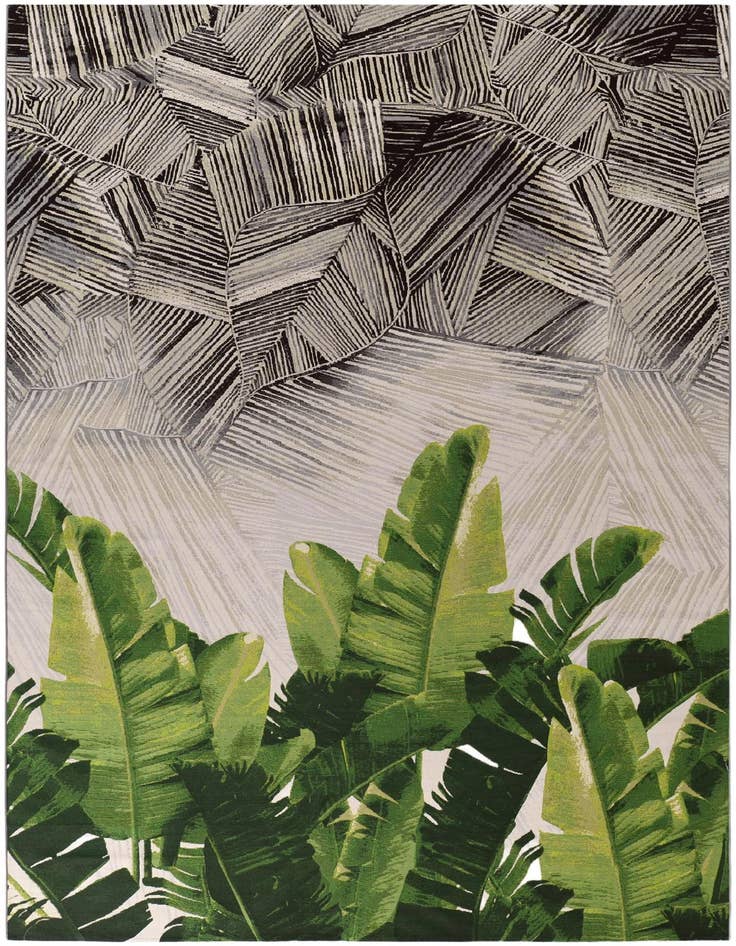Detail image of 10' x 14' Easy-Clean Botanical Indoor / Outdoor Rug