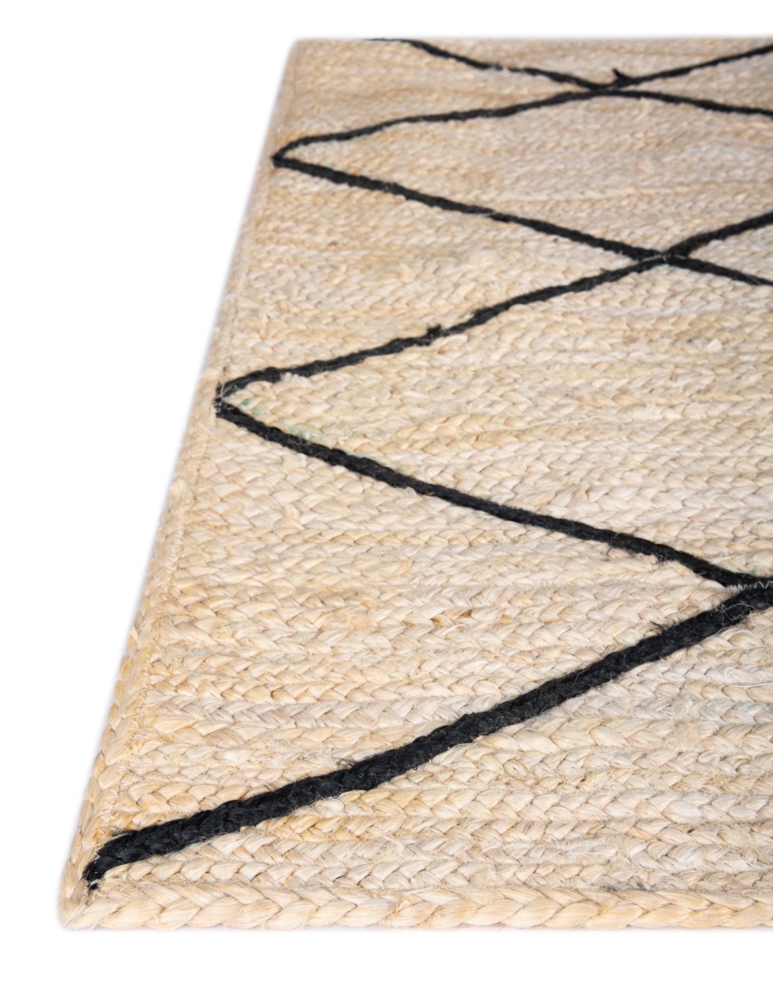 2' x 3' 1 Handmade Braided Jute Rug