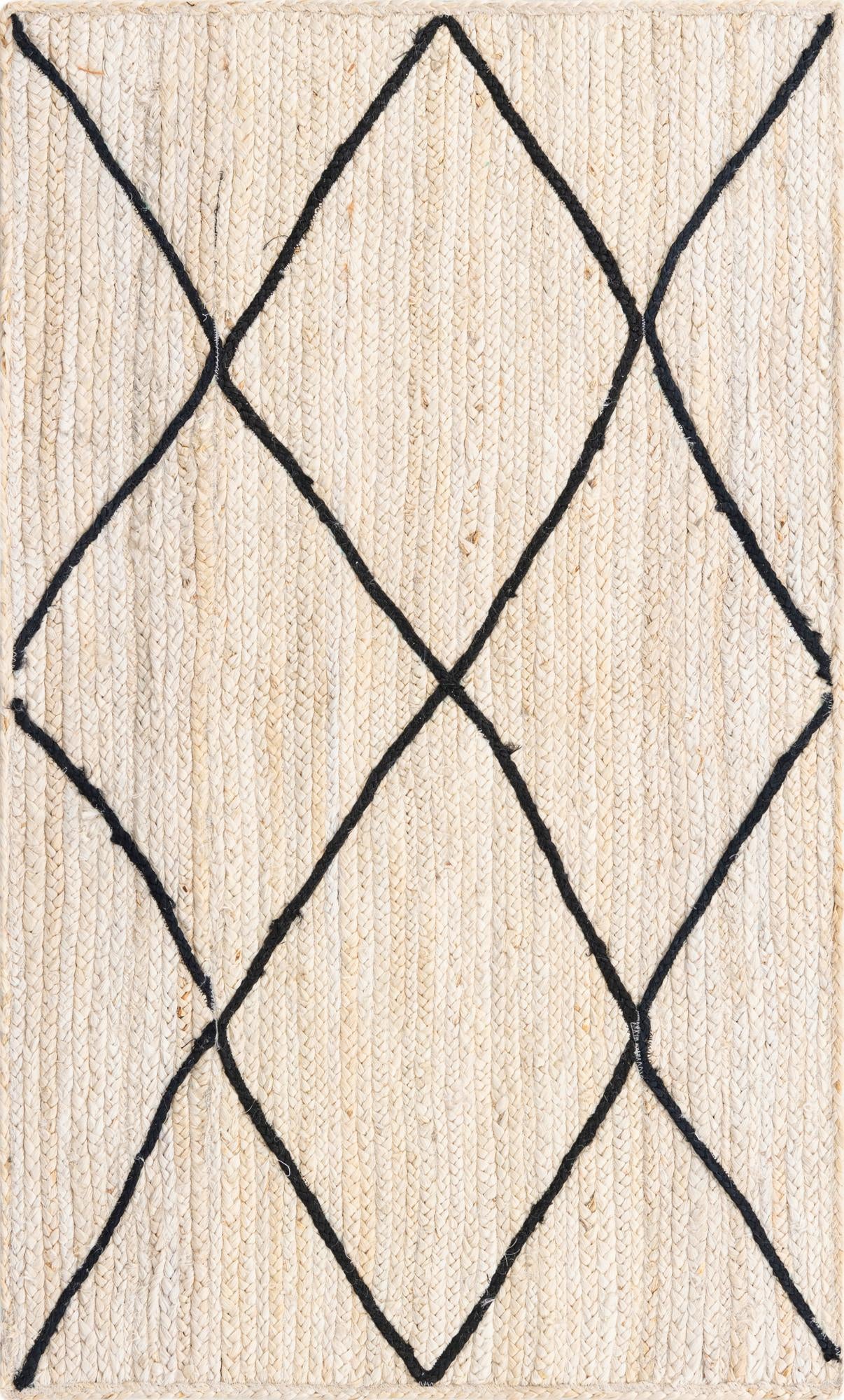 3' 3 x 5' 1 Handmade Braided Jute Rug