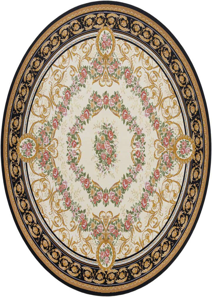 10' x 10' Easy-Clean Traditional Indoor / Outdoor Round Rug