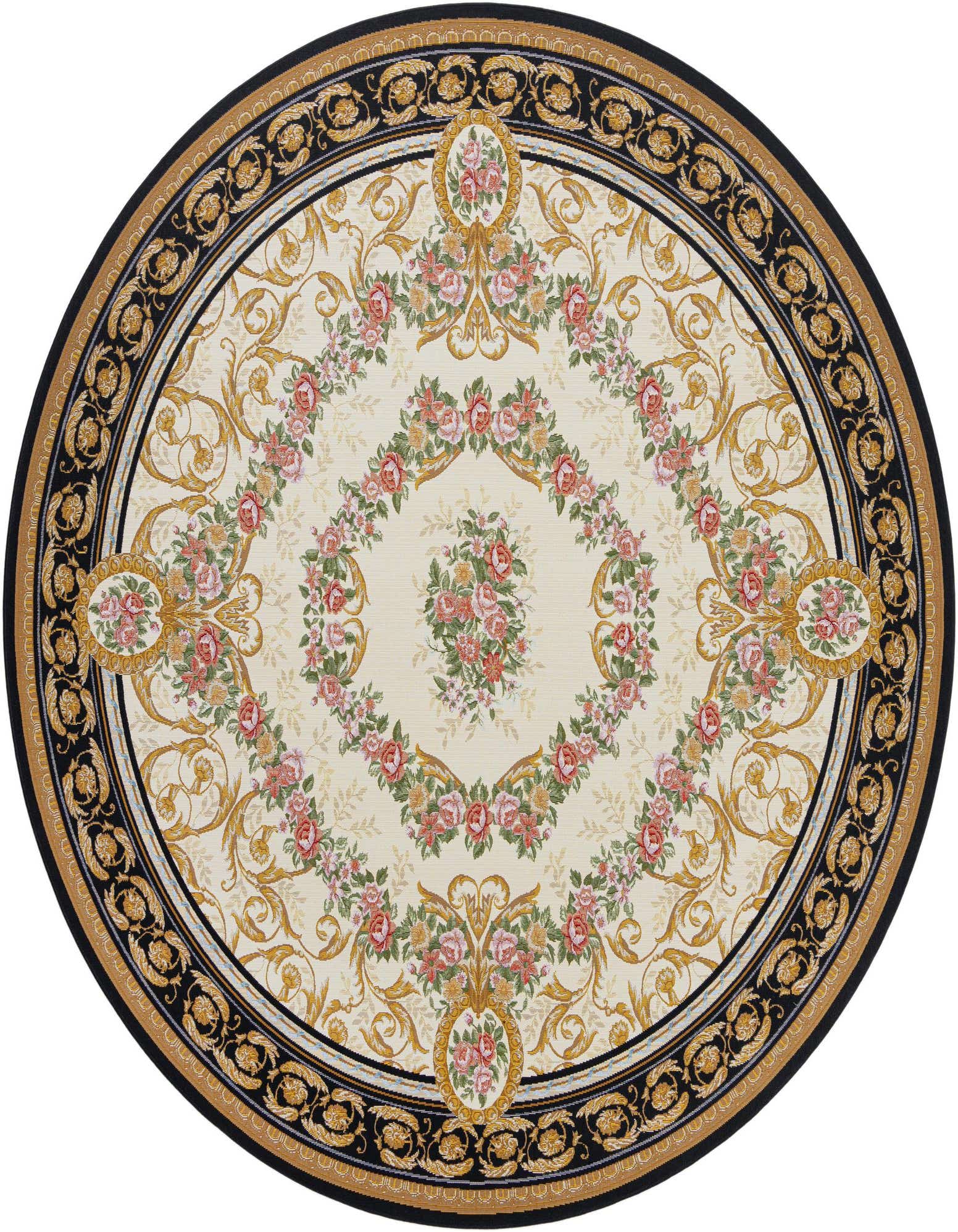10' x 10' Easy-Clean Traditional Indoor / Outdoor Round Rug
