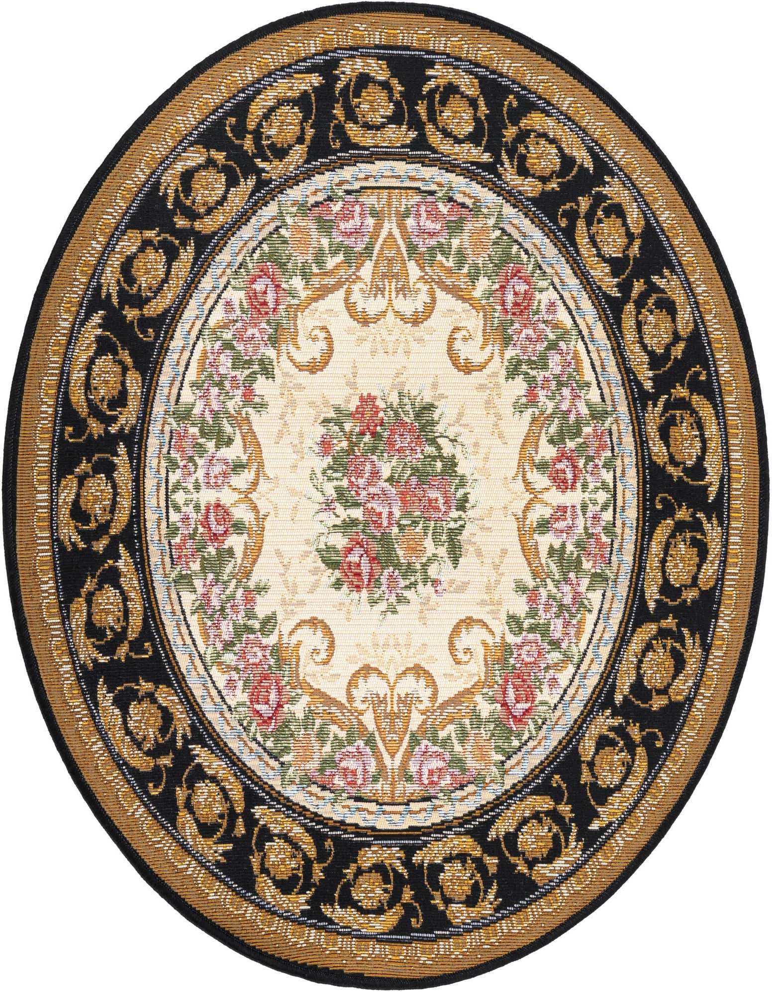 3' x 3' Easy-Clean Traditional Indoor / Outdoor Round Rug