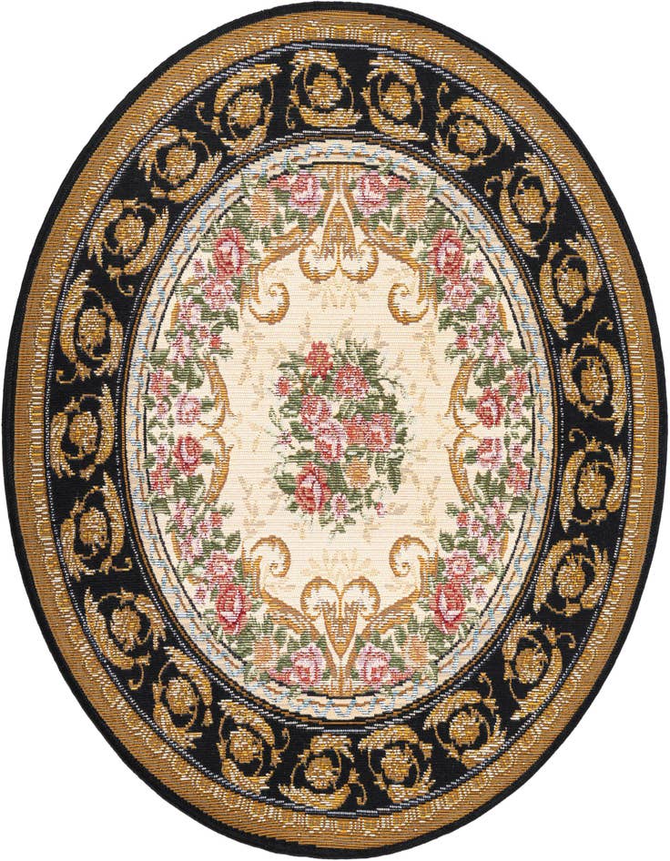 Detail image of 3' x 3' Easy-Clean Traditional Indoor / Outdoor Round Rug