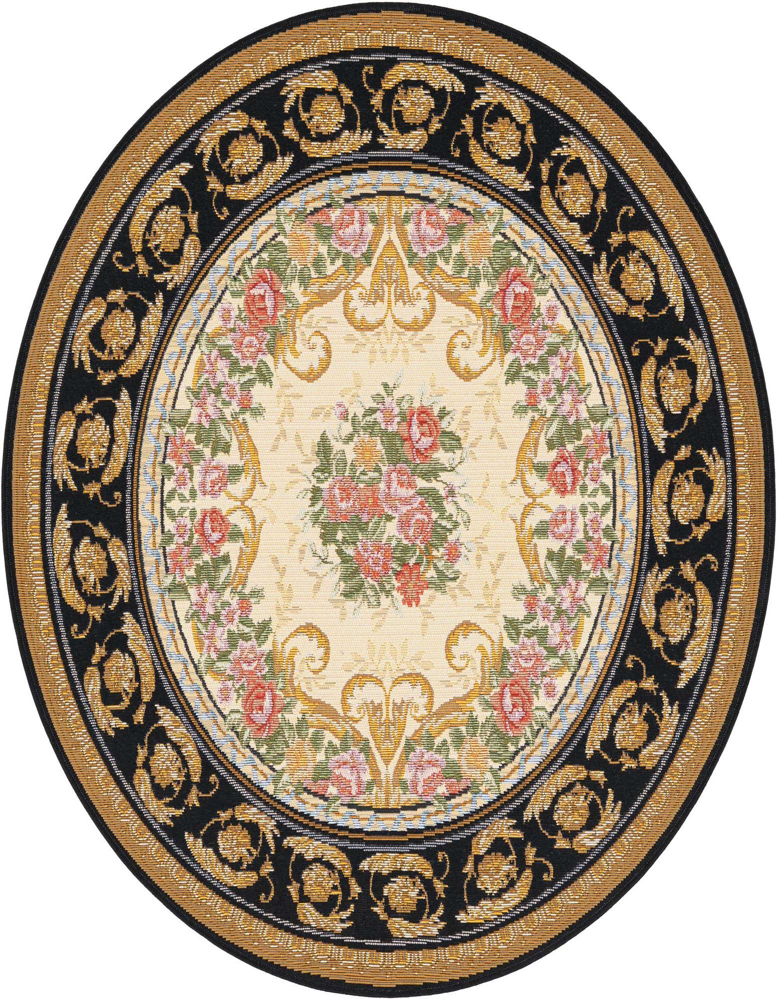 4' x 4' Easy-Clean Traditional Indoor / Outdoor Round Rug