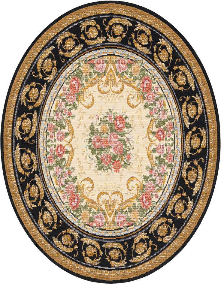 Detail image of 4' x 4' Easy-Clean Traditional Indoor / Outdoor Round Rug
