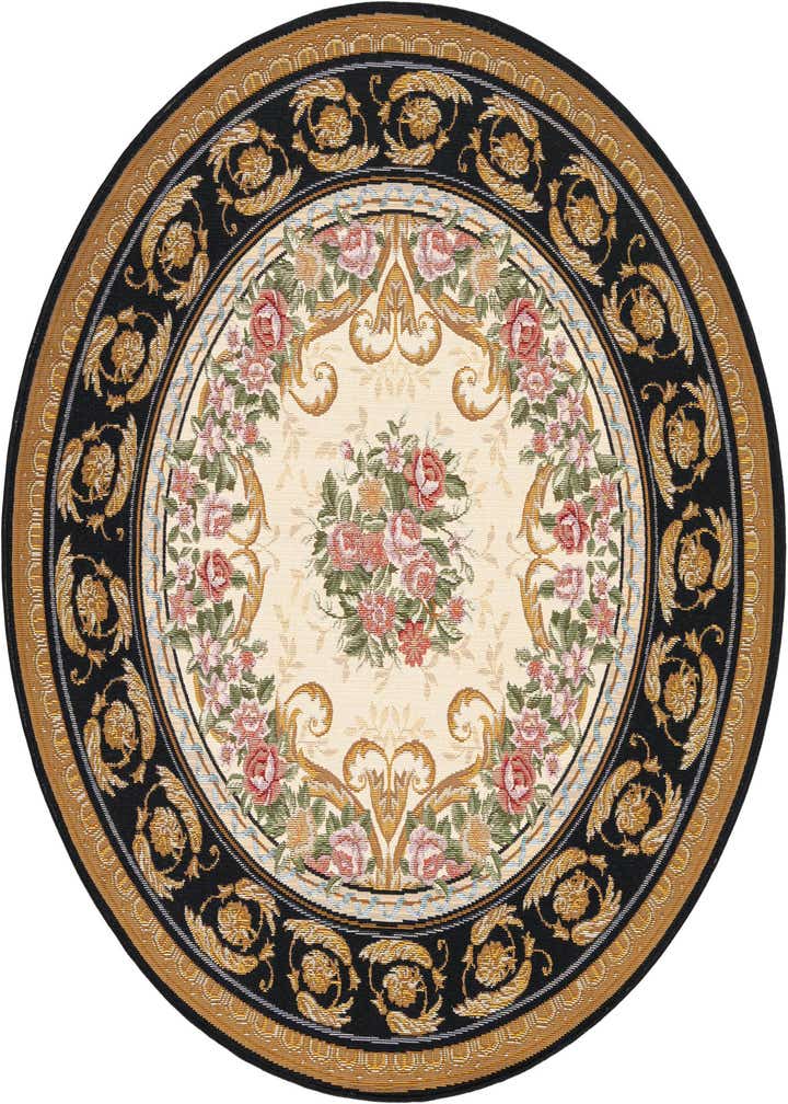 5' x 5' Easy-Clean Traditional Indoor / Outdoor Round Rug
