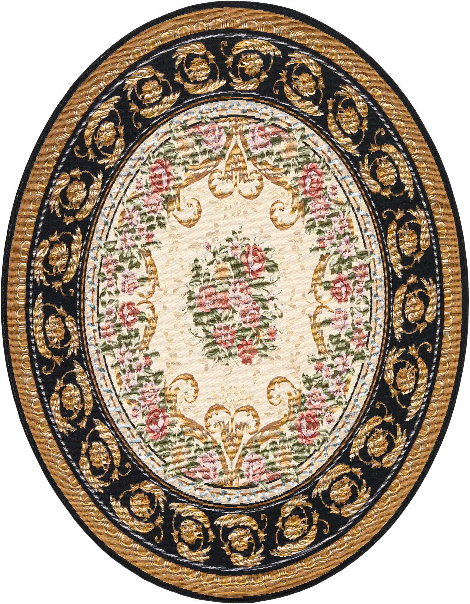 5' x 5' Easy-Clean Traditional Indoor / Outdoor Round Rug