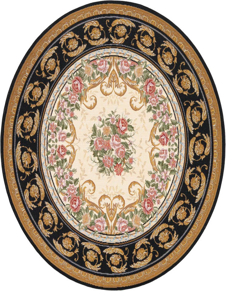Detail image of 5' x 5' Easy-Clean Traditional Indoor / Outdoor Round Rug