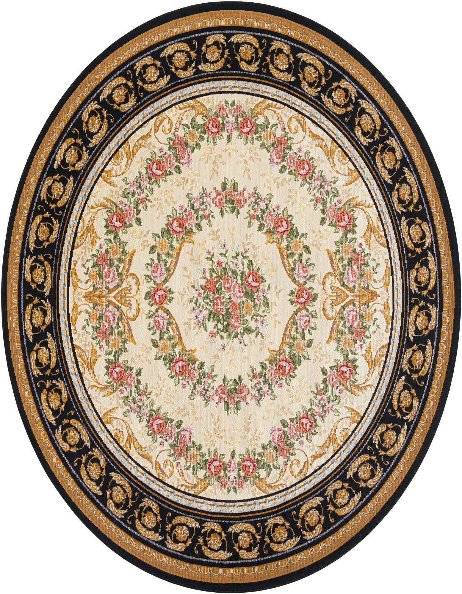7' 10 x 7' 10 Easy-Clean Traditional Indoor / Outdoor Round Rug