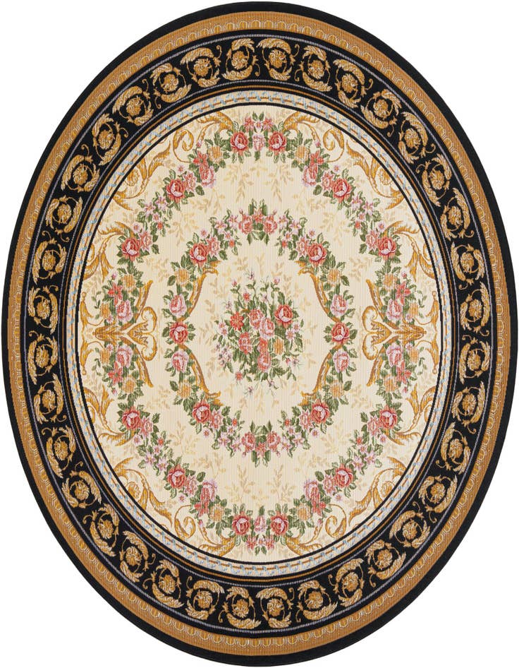 Detail image of 7' 10 x 7' 10 Easy-Clean Traditional Indoor / Outdoor Round Rug