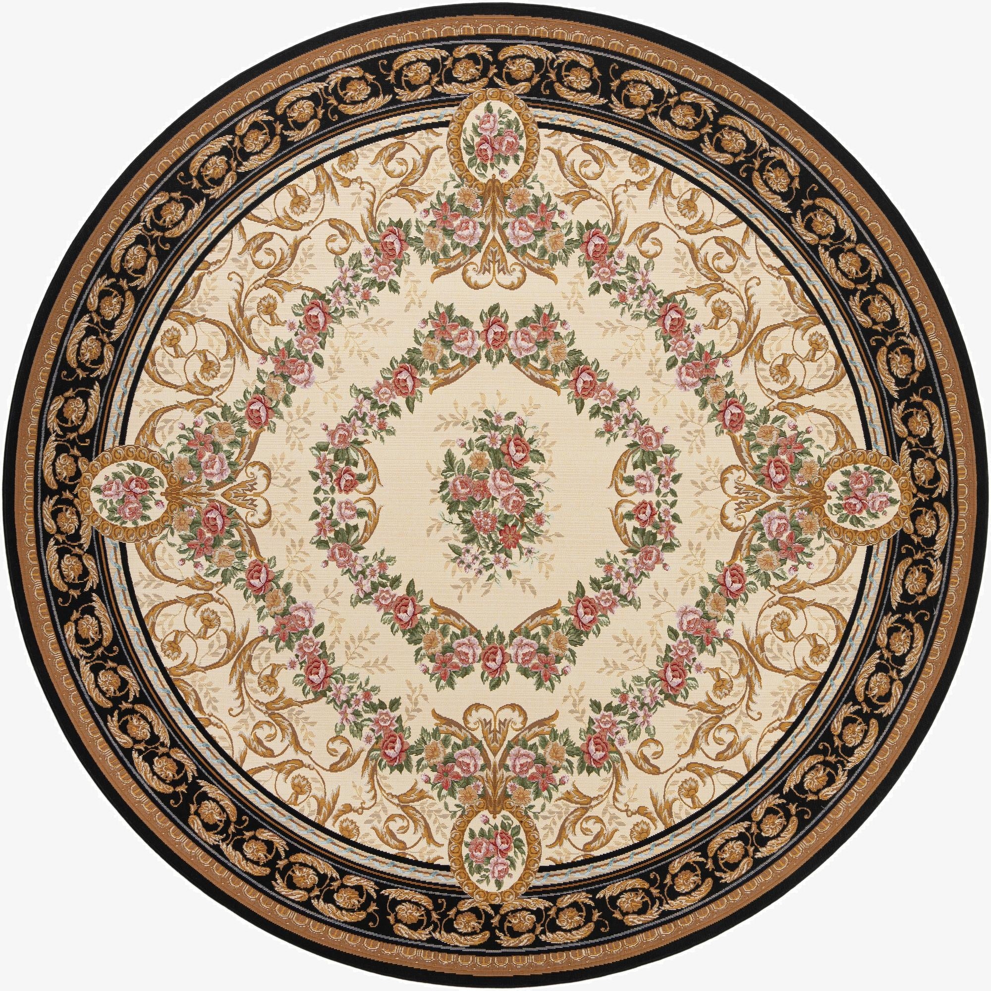 10' x 10'  Washable Traditional Indoor / Outdoor Round Rug