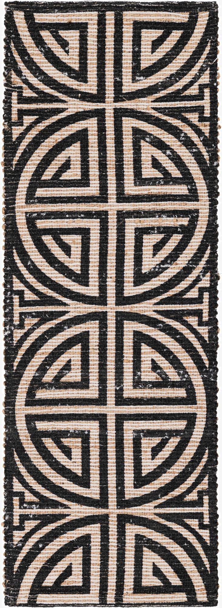 2' 2 x 6' 1  Hand Woven Chenille Jute Runner Rug