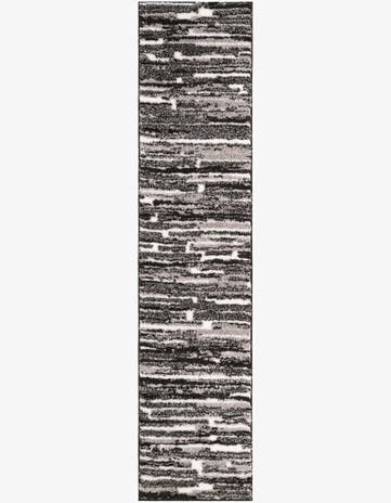 Black and Ivory Sepia Runner Rug