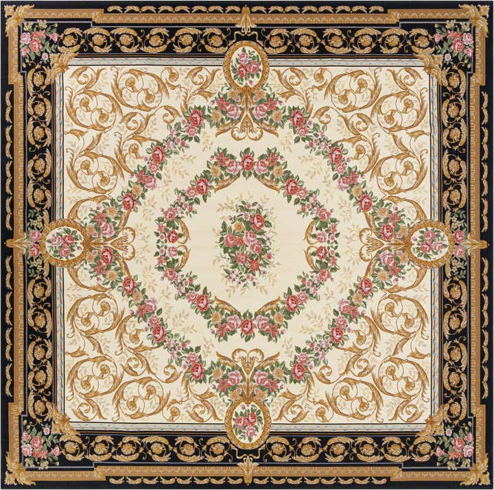 10' x 10' Easy-Clean Traditional Indoor / Outdoor Square Rug