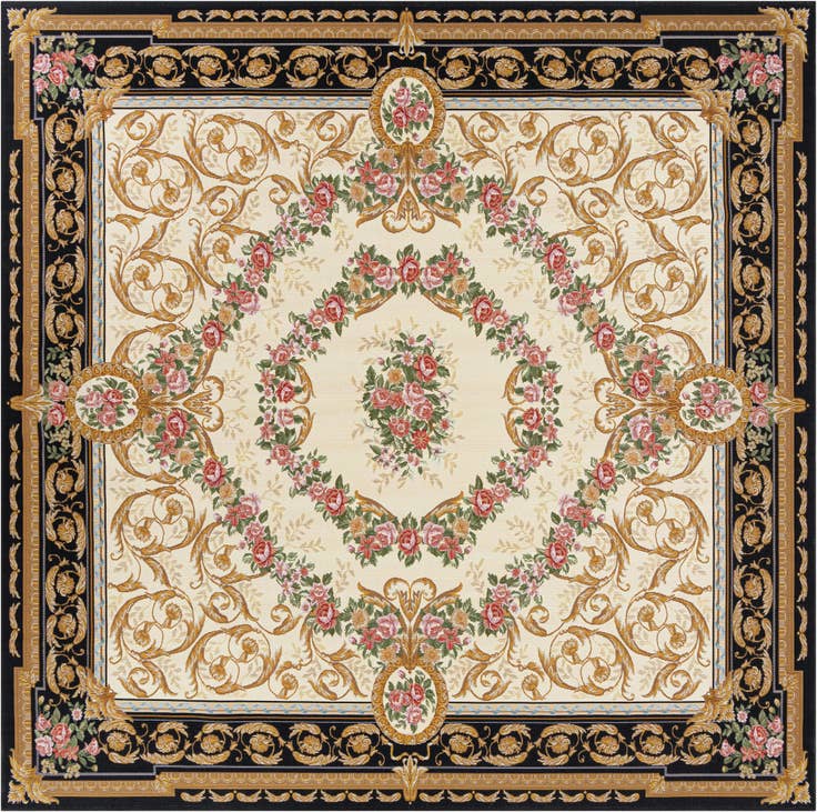Detail image of 10' x 10' Easy-Clean Traditional Indoor / Outdoor Square Rug