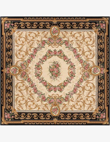 10' x 10' Easy-Clean Traditional Indoor / Outdoor Square Rug