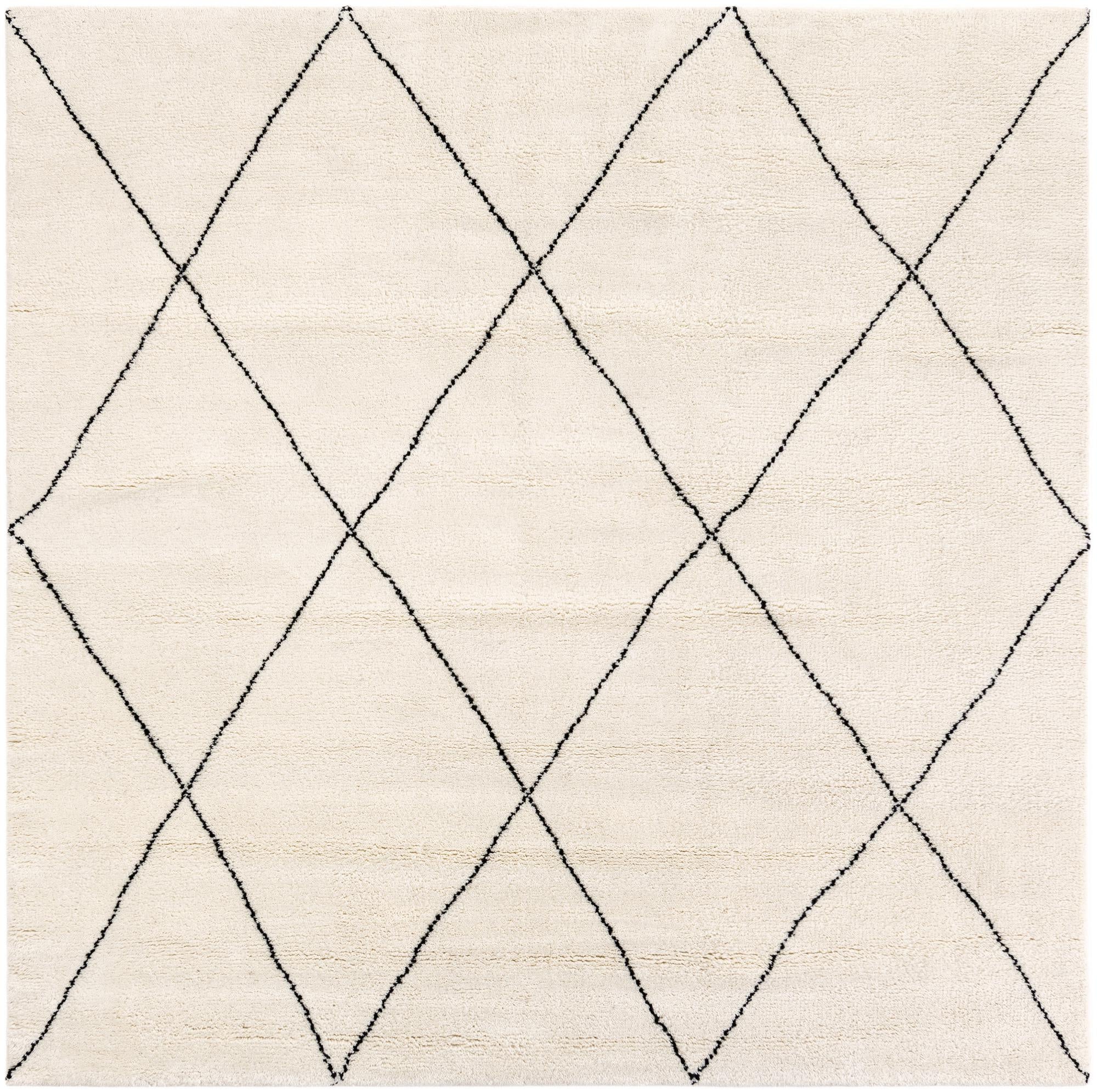 8' x 8' Hand Knotted Safiya Moroccan Wool Square Rug