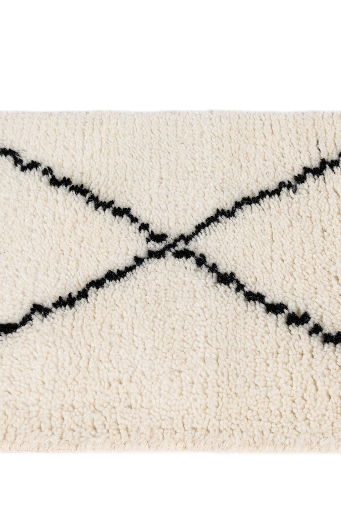1' 3 x 8' 2 Hand Knotted Safiya Moroccan Wool Table Runner Rug