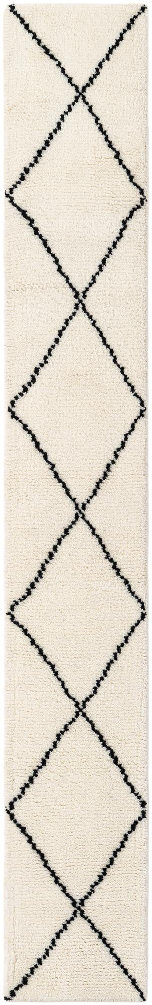 1' 3 x 8' 2 Hand Knotted Safiya Moroccan Wool Table Runner Rug