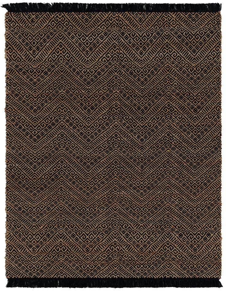 Detail image of 5' 1 x 8'  Hand Braided Jute Rug