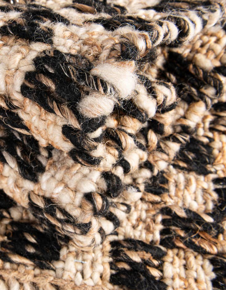 Detail image of 3' 3 x 5' 3 Hand Woven Checkered Jute Wool Rug