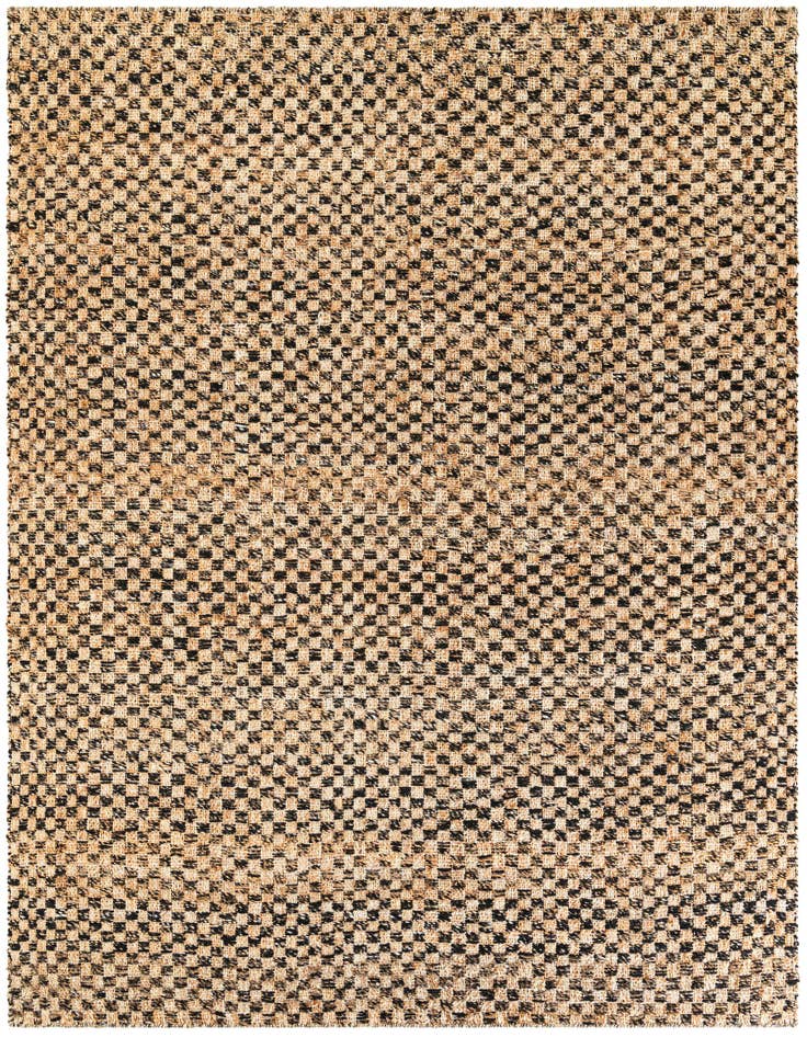 Detail image of 7' 10 x 10' Hand Woven Checkered Jute Wool Rug