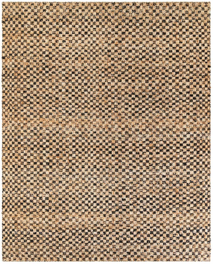 Detail image of 7' 10 x 10' Hand Woven Checkered Jute Wool Rug