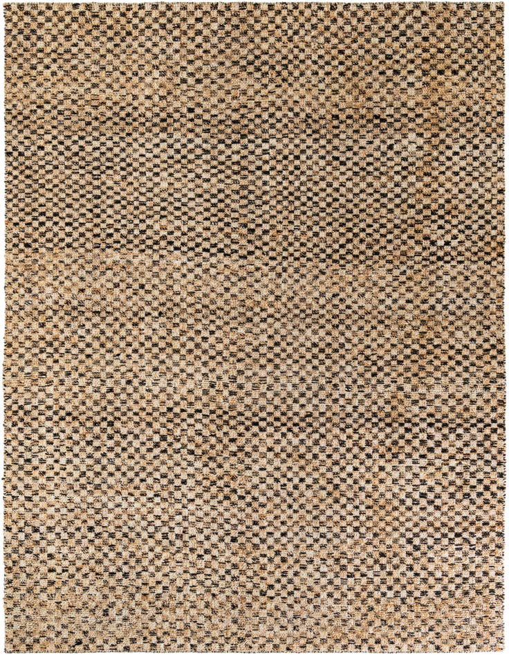 Detail image of 9' x 12' Hand Woven Checkered Jute Wool Rug