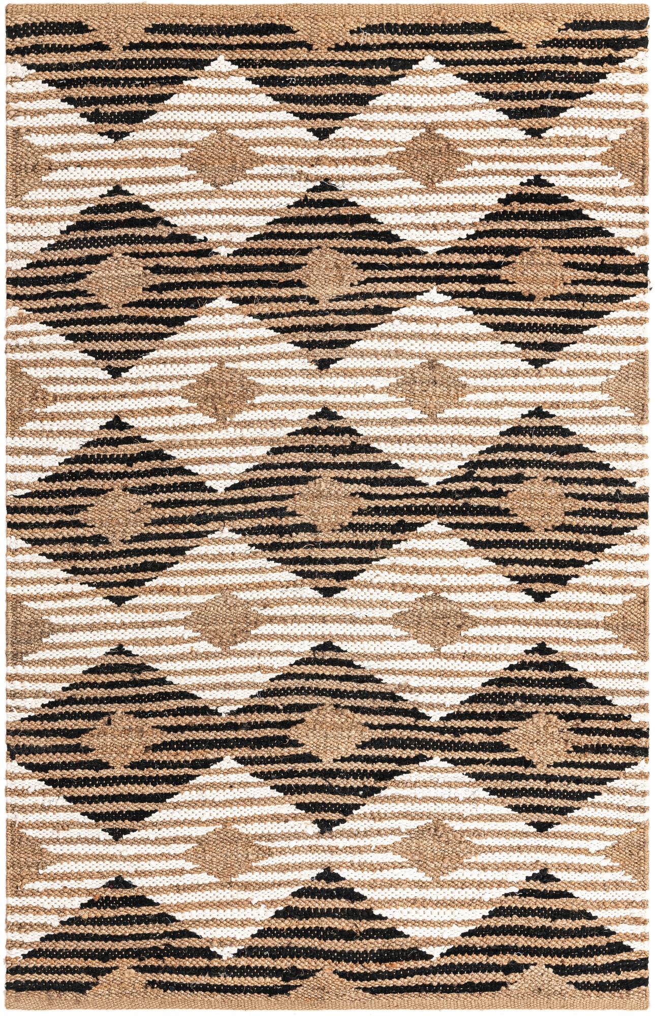 5' 1 x 8' Hand Woven Chindi Jute Rug
