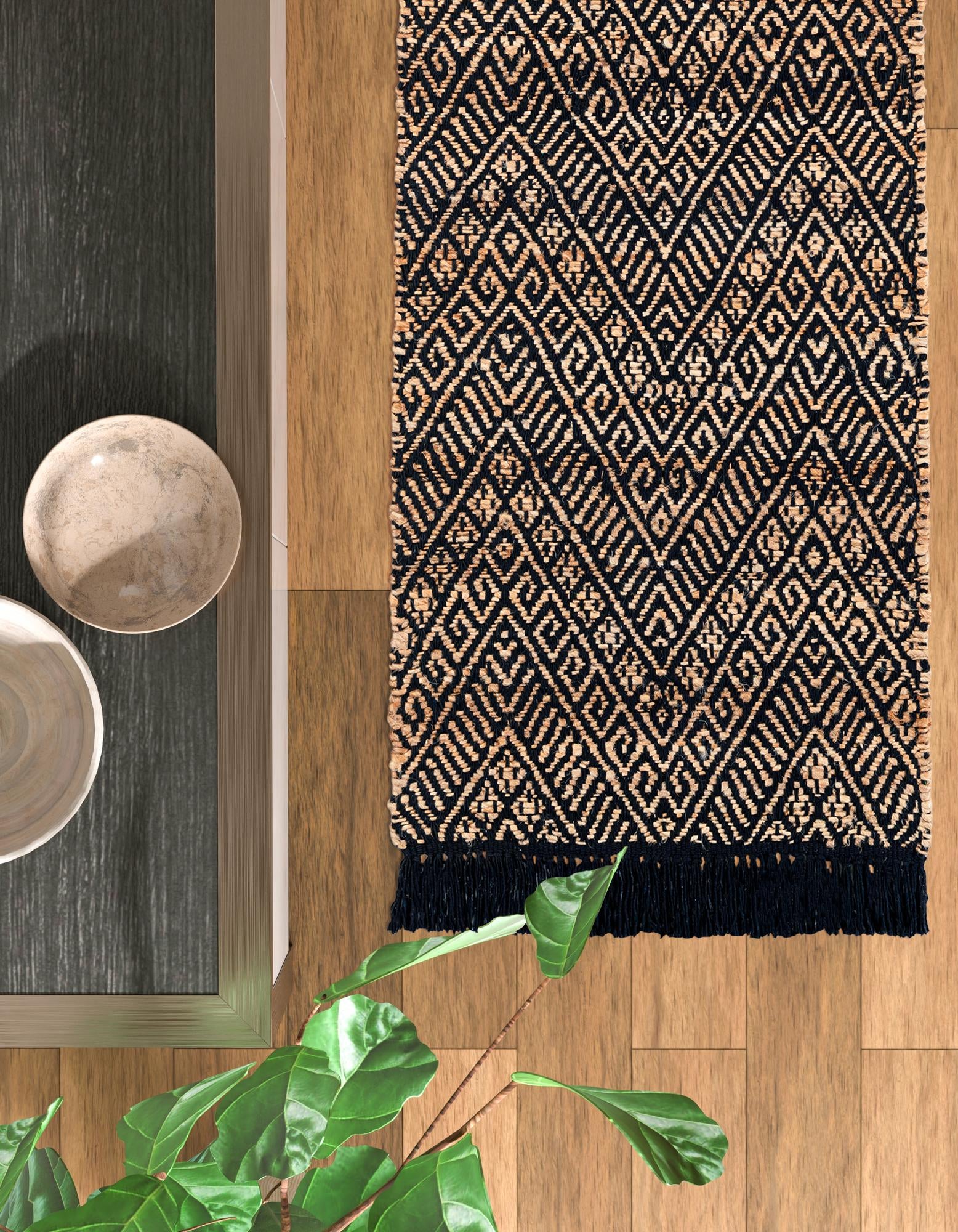 2' x 5' 1 Handmade Braided Jute Runner Rug