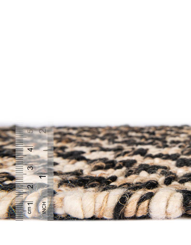 Detail image of 2' x 8' Hand Woven Checkered Jute Wool Runner Rug