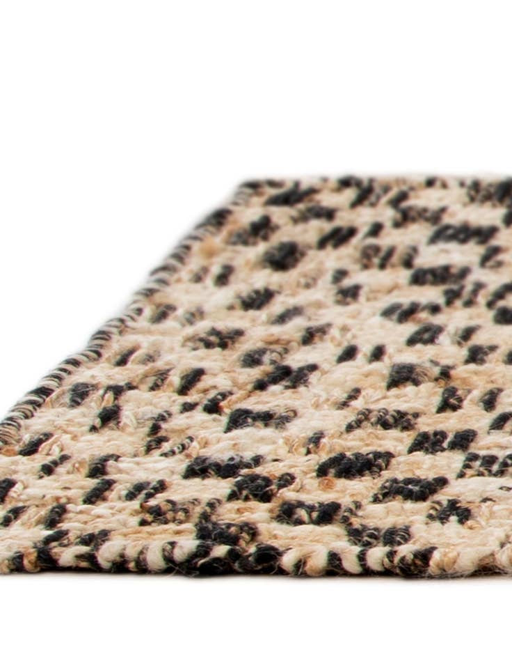 Detail image of 2' x 8' Hand Woven Checkered Jute Wool Runner Rug