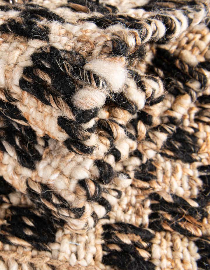 60cm x 125cm Handgewebt Checkered Jute Wool Läufer Teppich
