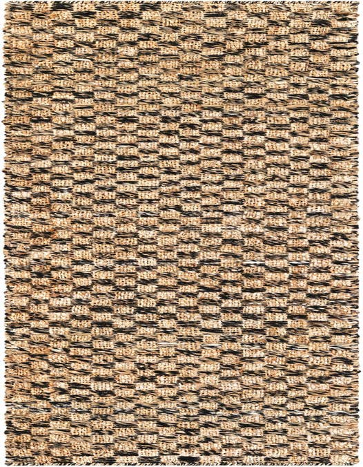 Detail image of 2' x 8' Hand Woven Checkered Jute Wool Runner Rug