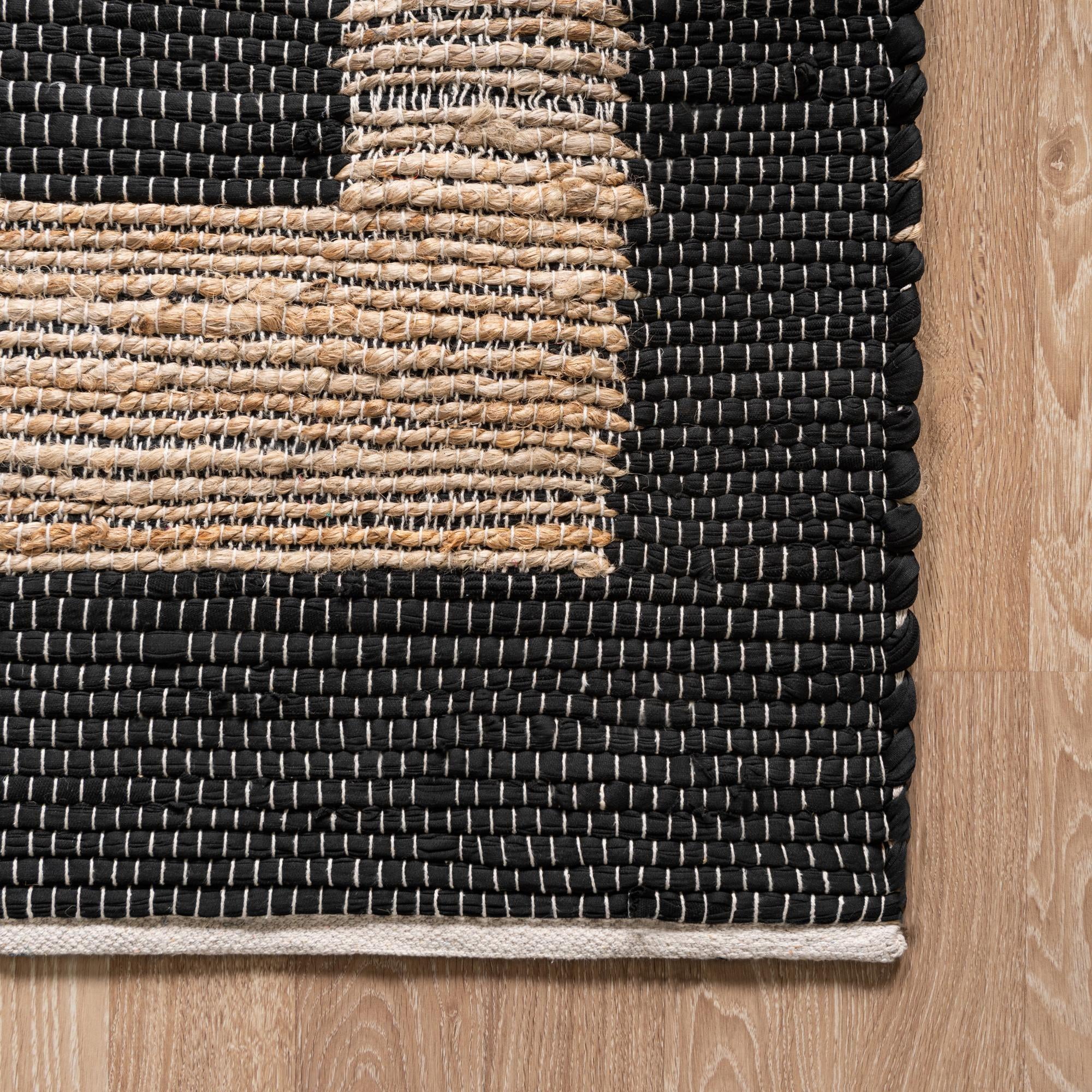 2' 6 x 9' Hand Woven Chindi Jute Runner Rug