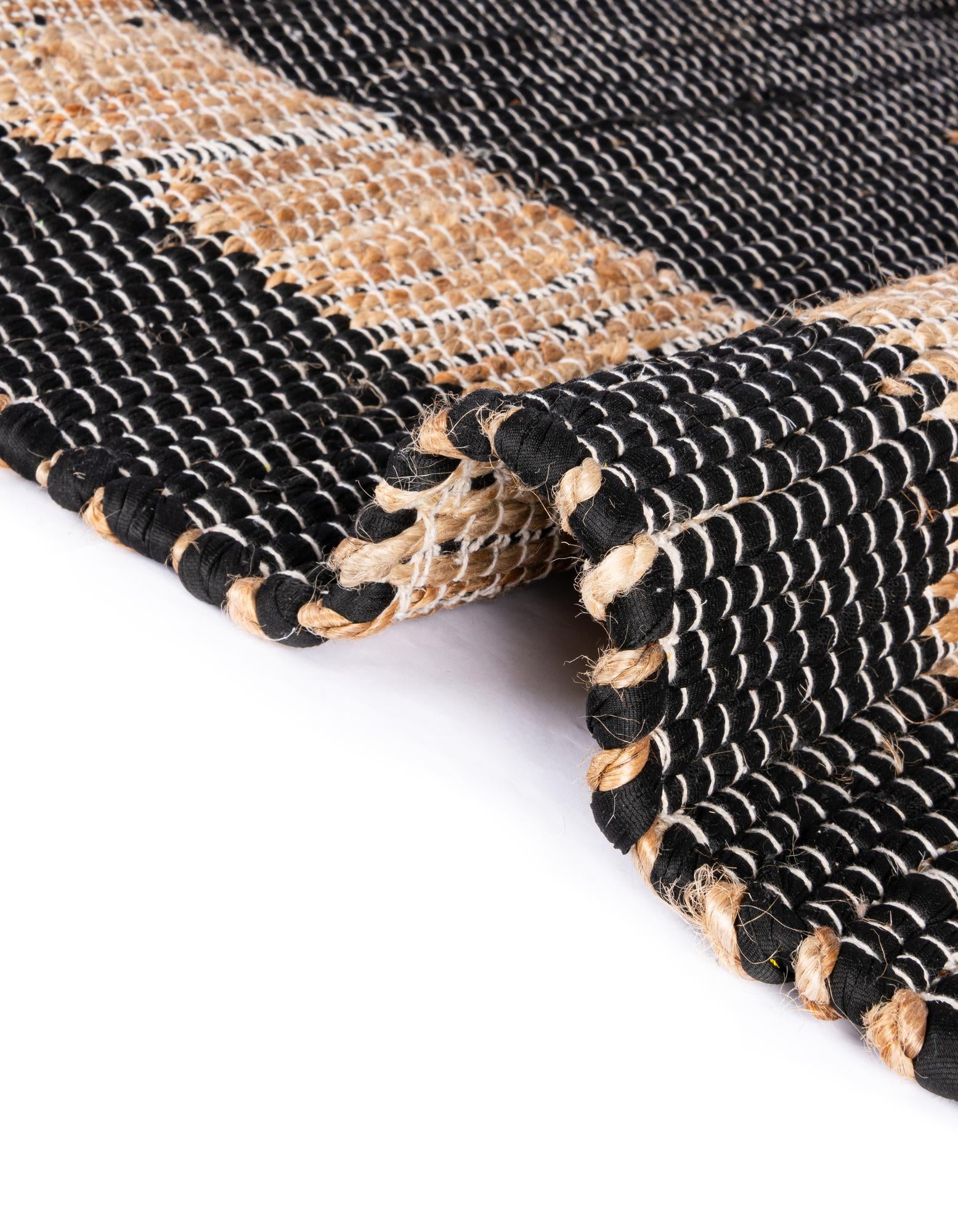 2' 6 x 9' Hand Woven Chindi Jute Runner Rug