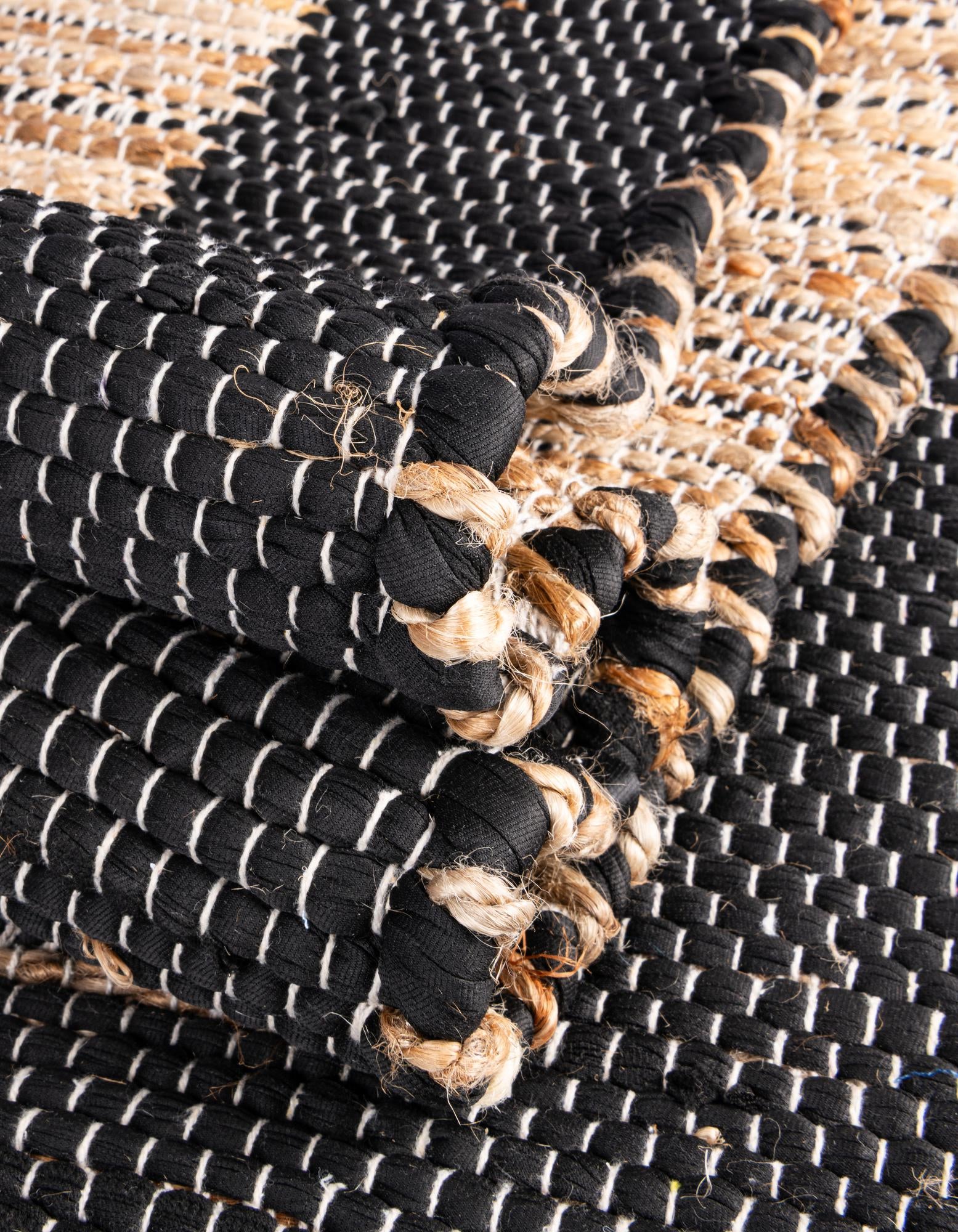 2' 6 x 9' Hand Woven Chindi Jute Runner Rug