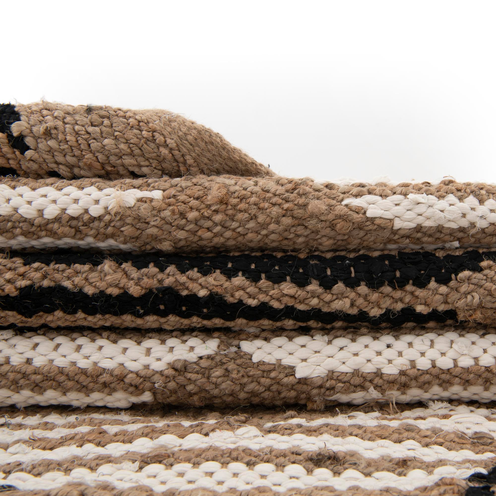 2' 7 x 12' Hand Woven Chindi Jute Runner Rug