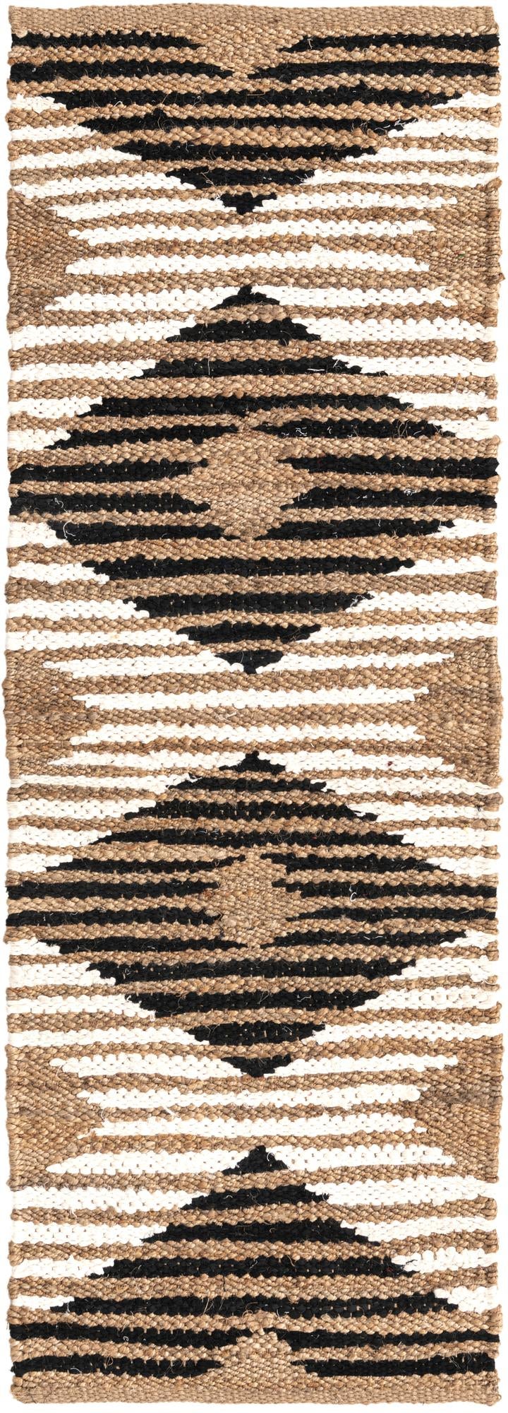 2' x 6' 1 Hand Woven Chindi Jute Runner Rug