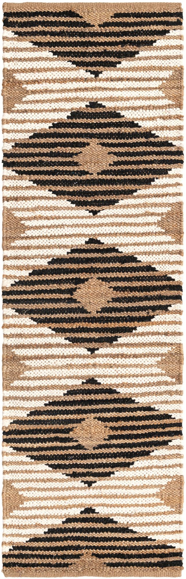 2' 7 x 8' Hand Woven Chindi Jute Runner Rug