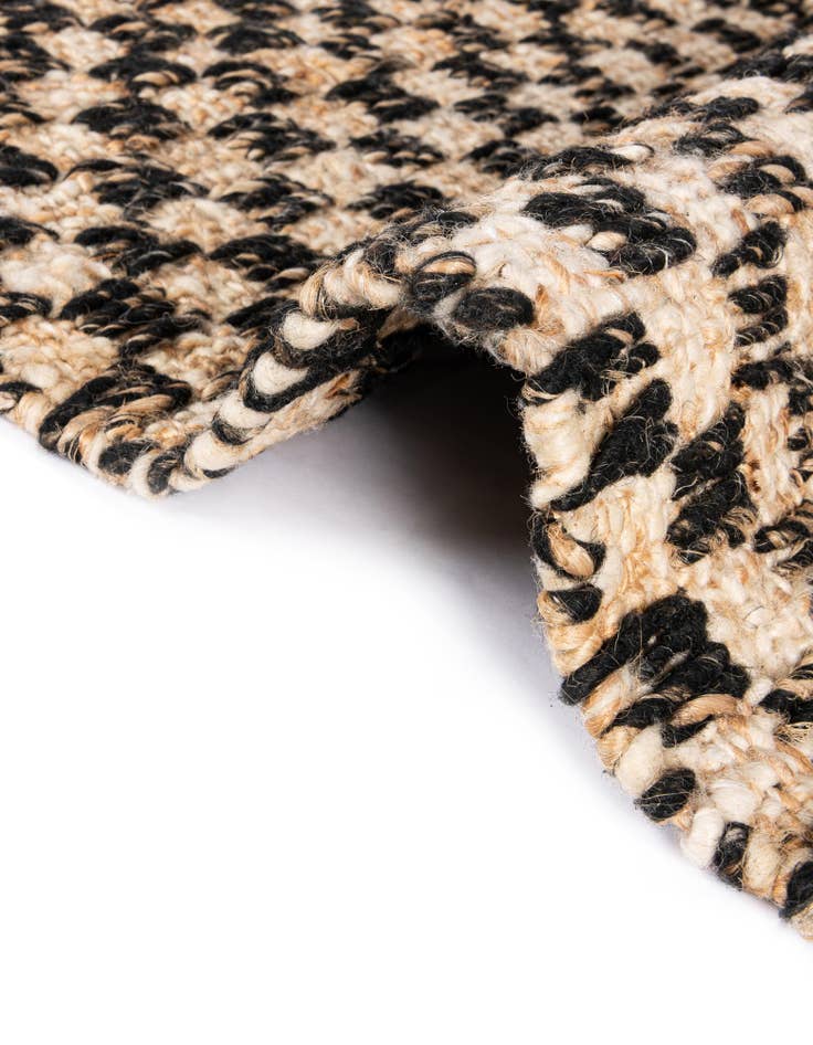 Detail image of 7' 10 x 7' 10 Hand Woven Checkered Jute Wool Square Rug