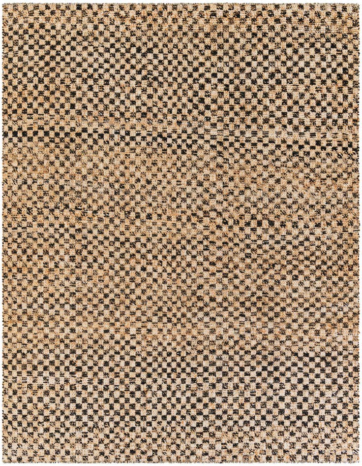 Detail image of 7' 10 x 7' 10 Hand Woven Checkered Jute Wool Square Rug