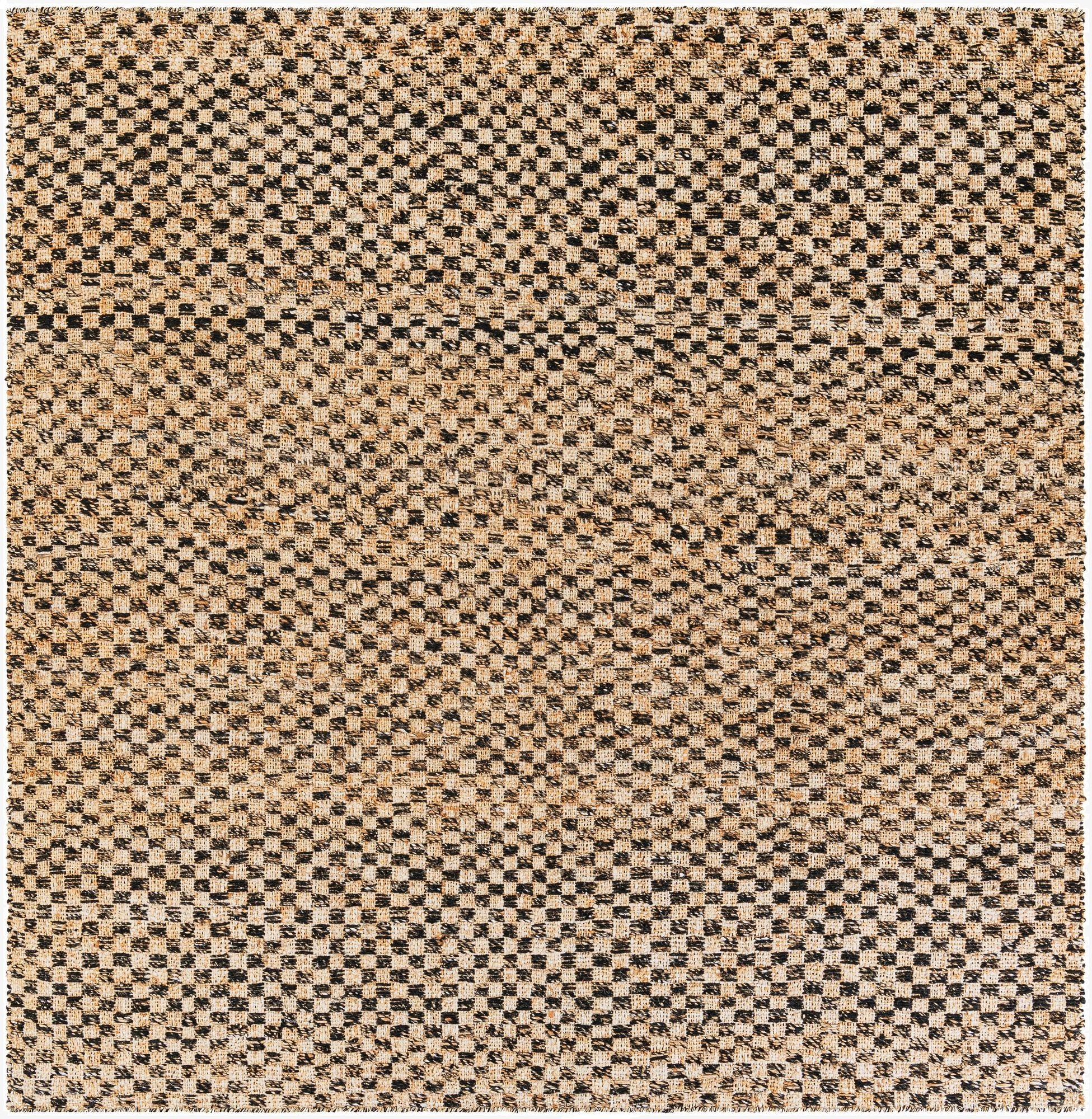 Primary image  7' 10 x 7' 10  Hand Woven Checkered Jute Wool Square Rug
