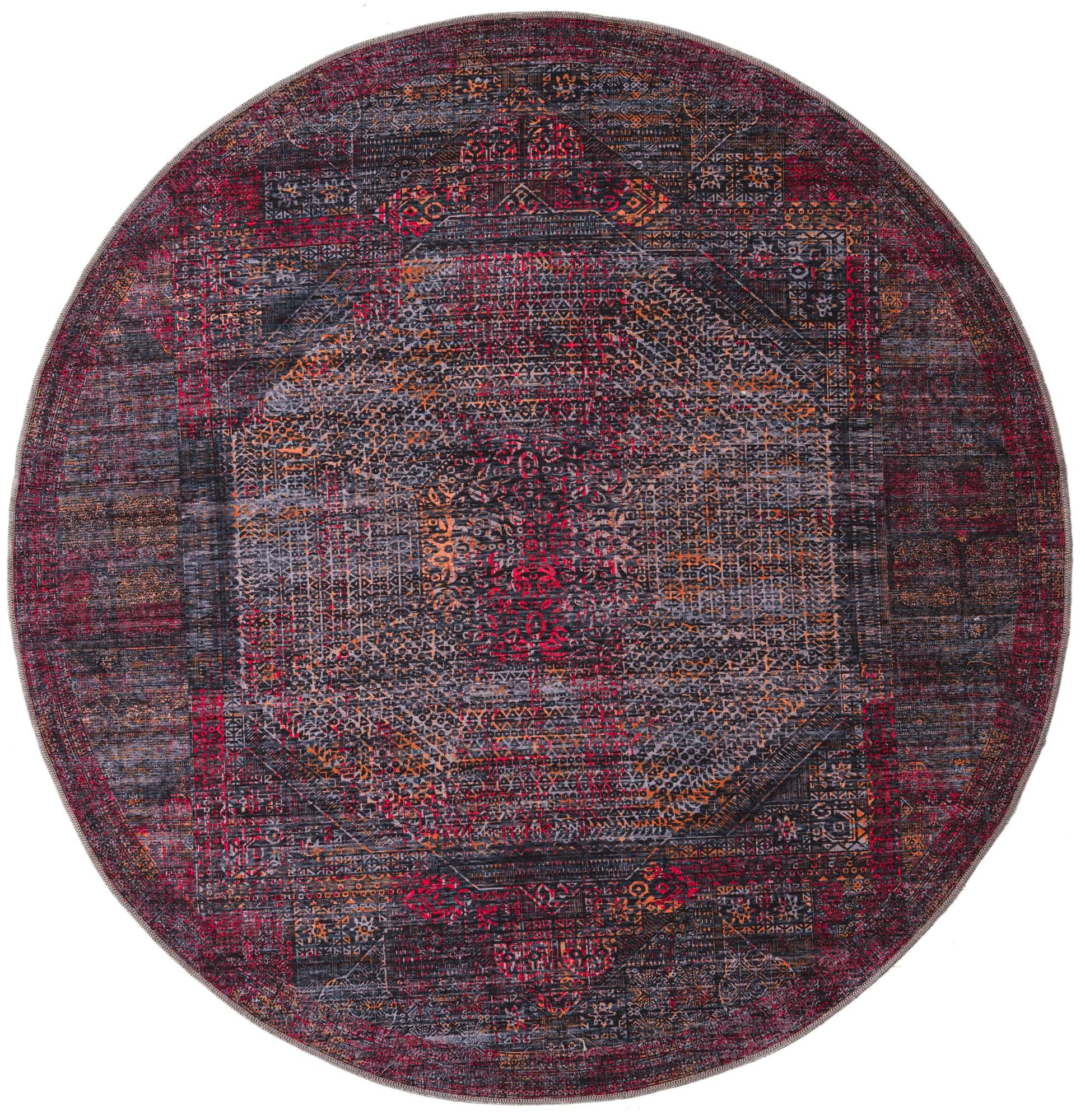 7' 3 x 7' 3 Washable Mangata Round Rug