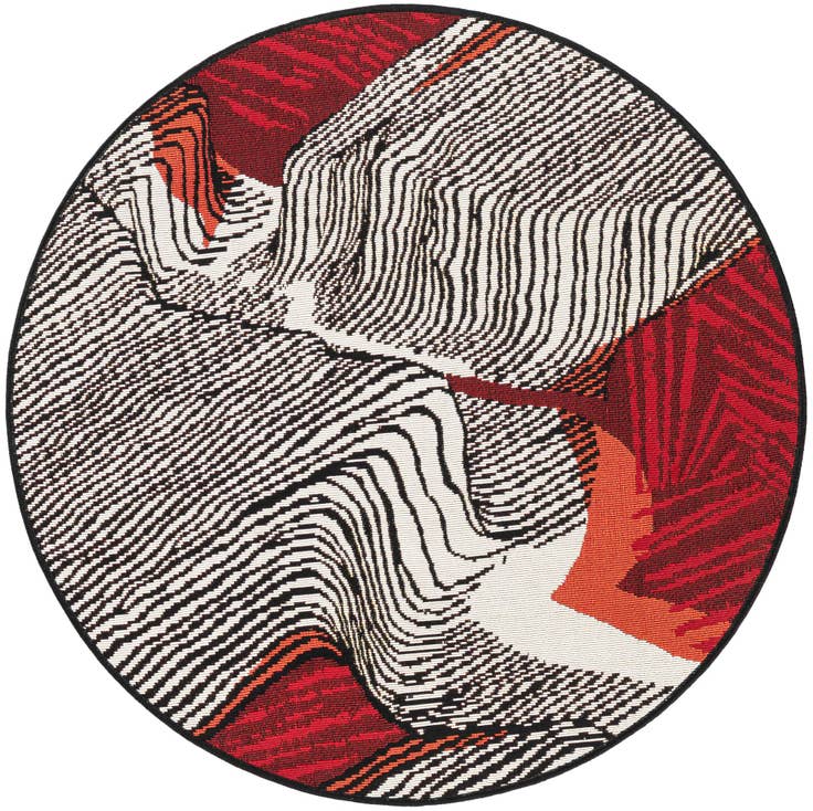 Detail image of 3' x 3' Easy-Clean Modern Indoor / Outdoor Round Rug