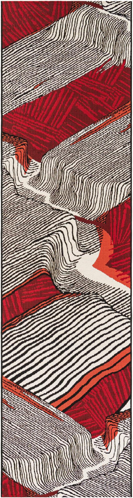 2' 7 x 10' Easy-Clean Modern Indoor / Outdoor Runner Rug
