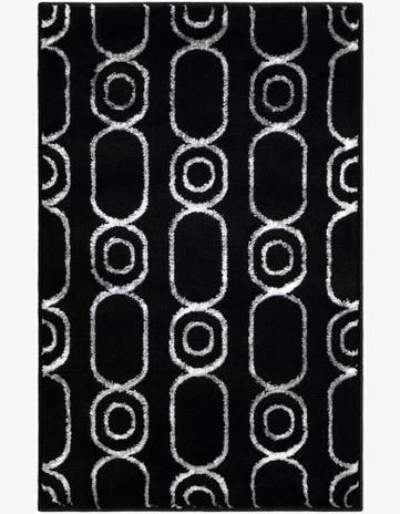 Black and Silver Vogue Geo Rug