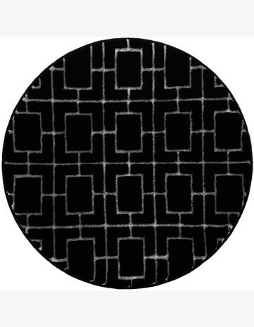 Black and Silver Marilyn Monroe™ Glam Deco Round Rug
