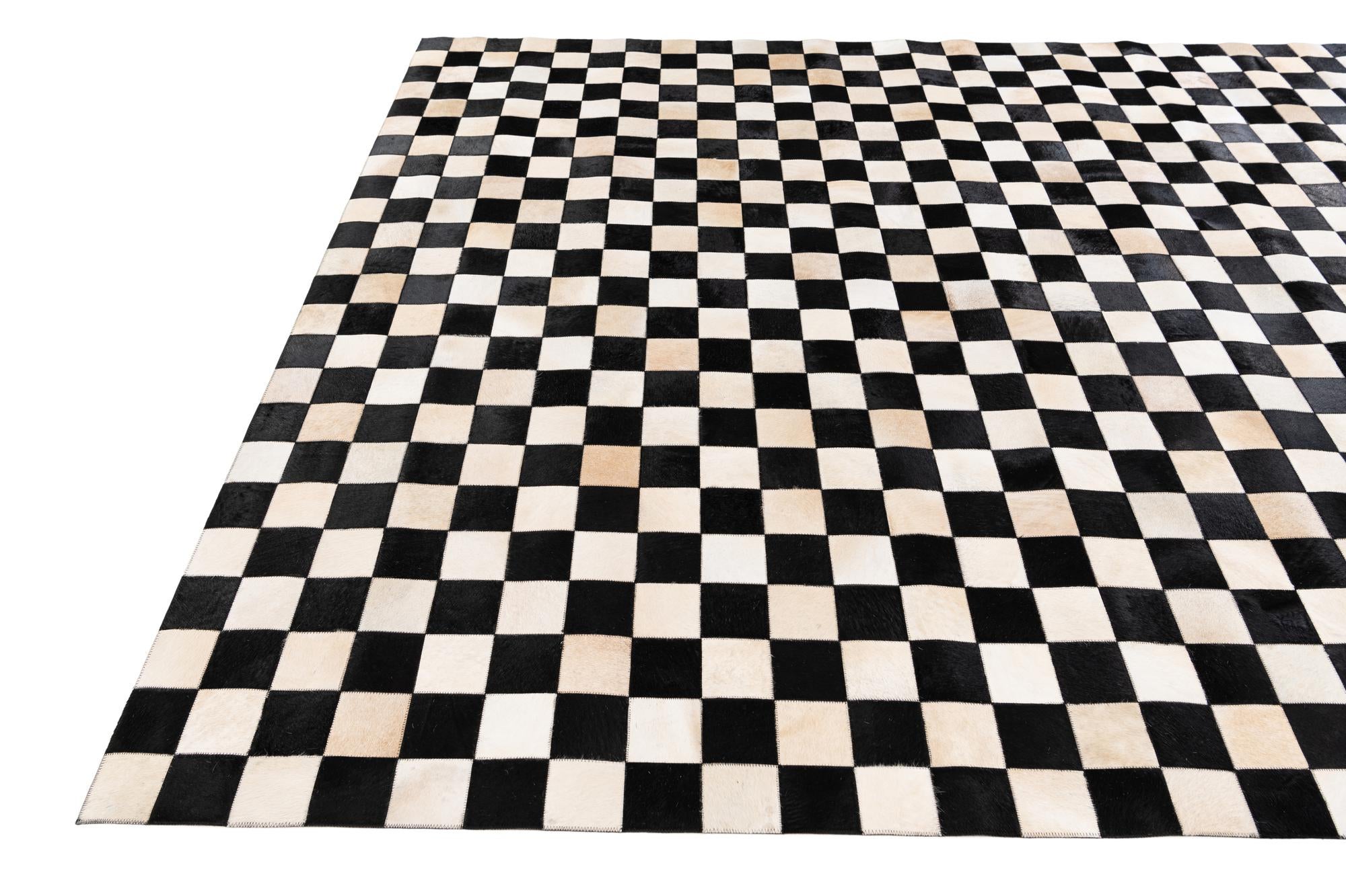 7' 11 x 9' 11 Cowhide Stocks Rug